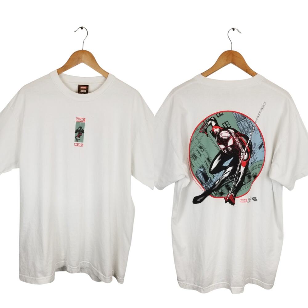 Marvel X Huf Miles Morales Great Power Spiderman White T-Shirt Men's Size XL